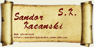 Šandor Kaćanski vizit kartica